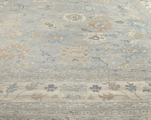 14x20 Zeigler Gray Afghan Hand Knotted Wool Area Rug